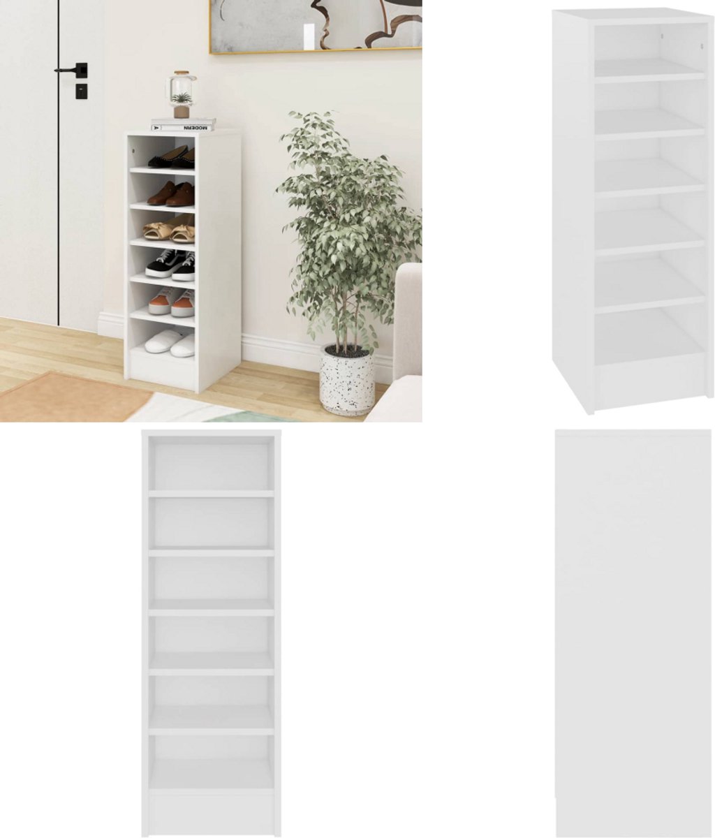 vidaXL Schoenenkast 31,5x35x90 cm bewerkt hout wit - Schoenenkast - Schoenenkasten - Schoenenopbergers - Schoenenopbergers (8222034680108)