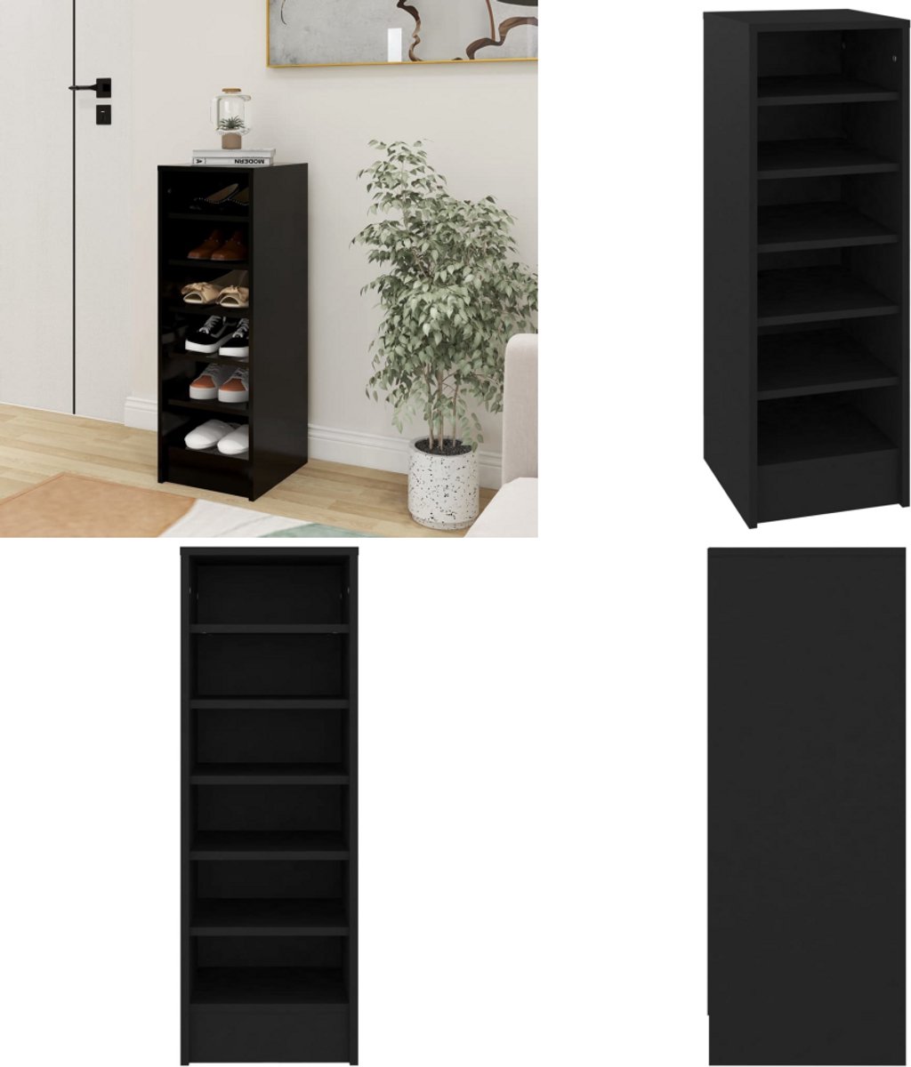 vidaXL Schoenenkast 31,5x35x90 cm bewerkt hout zwart - Schoenenkast - Schoenenkasten - Schoenenopbergers - Schoenenopbergers (8222034689026)