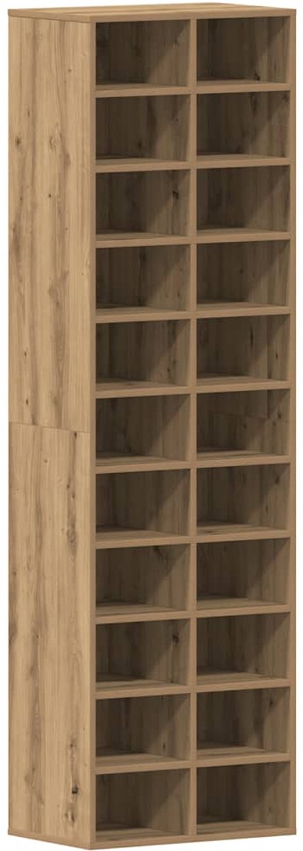 vidaXL - Schoenenkast - 54x34x183 - cm - spaanplaat - ambachtelijk - eikenkleurig (8721158718013)
