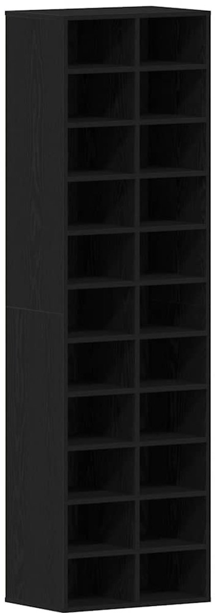 vidaXL - Schoenenkast - 54x34x183 - cm - spaanplaat - zwart - eikenkleurig (8721158759924)