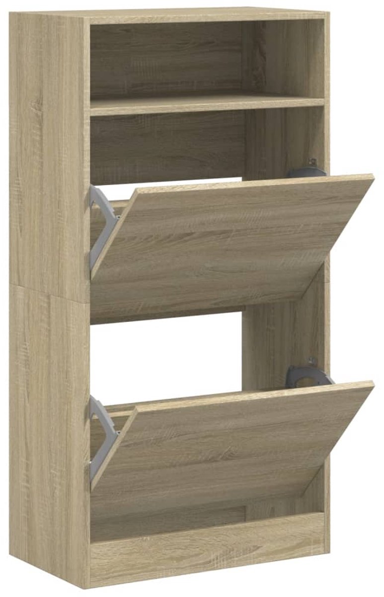 vidaXL - Schoenenkast - 60x34x116 - cm - bewerkt - hout - sonoma - eikenkleurig (8721012382534)
