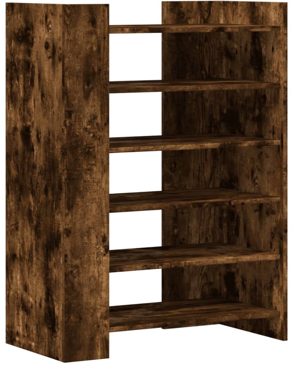 vidaXL - Schoenenkast - 74,5x37,5x100 - cm - bewerkt - hout - gerookt - eikenkleurig (8721102806131)