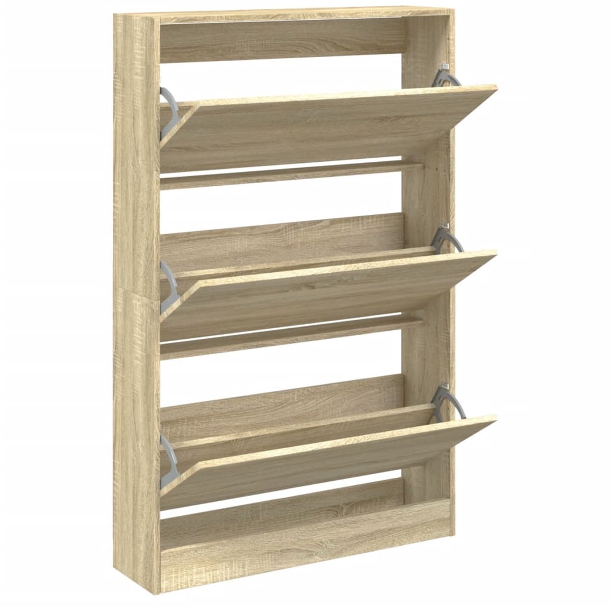 vidaXL - Schoenenkast - 80x21x125,5 - cm - bewerkt - hout - sonoma - eikenkleurig (8721012381629)