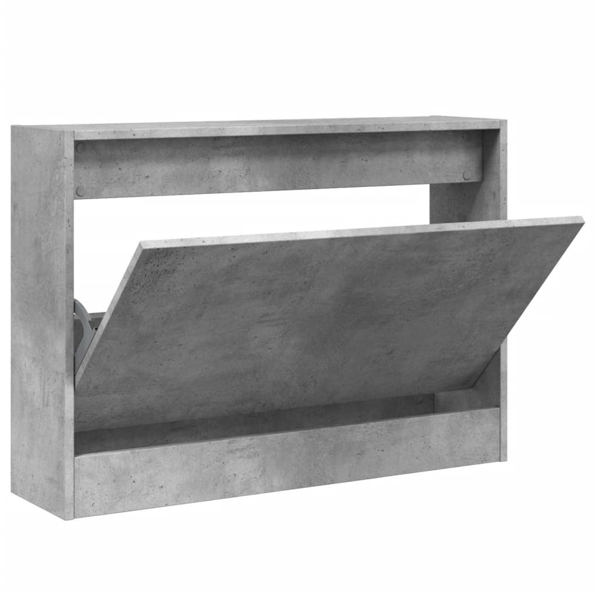 vidaXL - Schoenenkast - 80x21x57 - cm - bewerkt - hout - betongrijs (8721012381490)