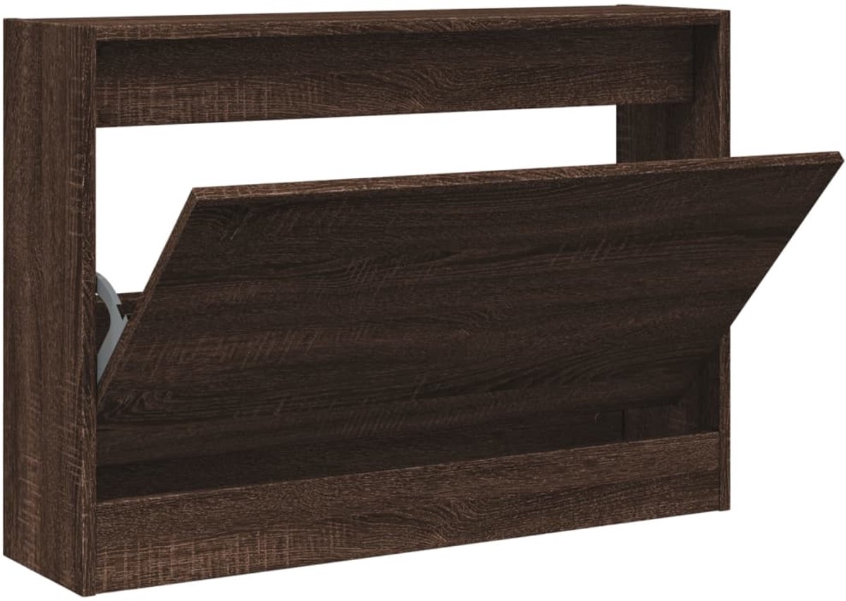 vidaXL - Schoenenkast - 80x21x57 - cm - bewerkt - hout - bruin - eikenkleur (8721012381520)