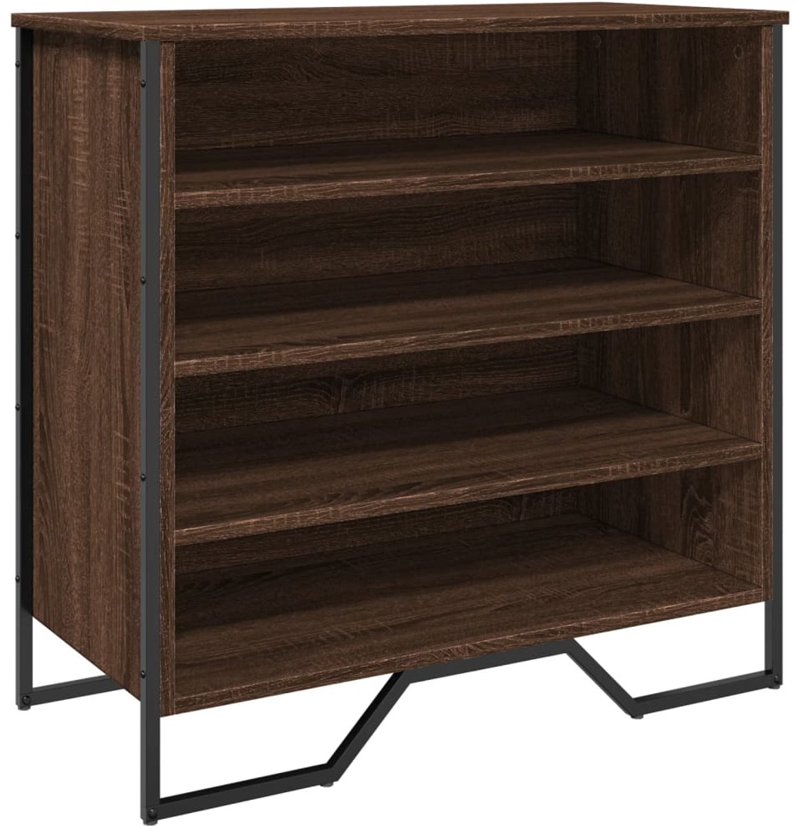 vidaXL - Schoenenkast - 80x38x78 - cm - bewerkt - hout - bruin - eikenkleurig (8721102812217)