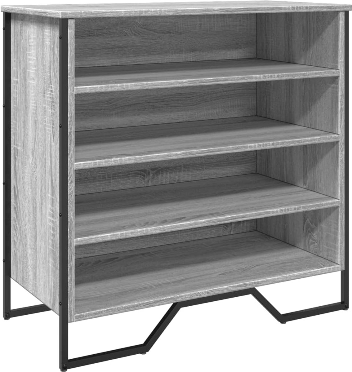 vidaXL - Schoenenkast - 80x38x78 - cm - bewerkt - hout - grijs - sonoma - eikenkleurig (8721102812200)
