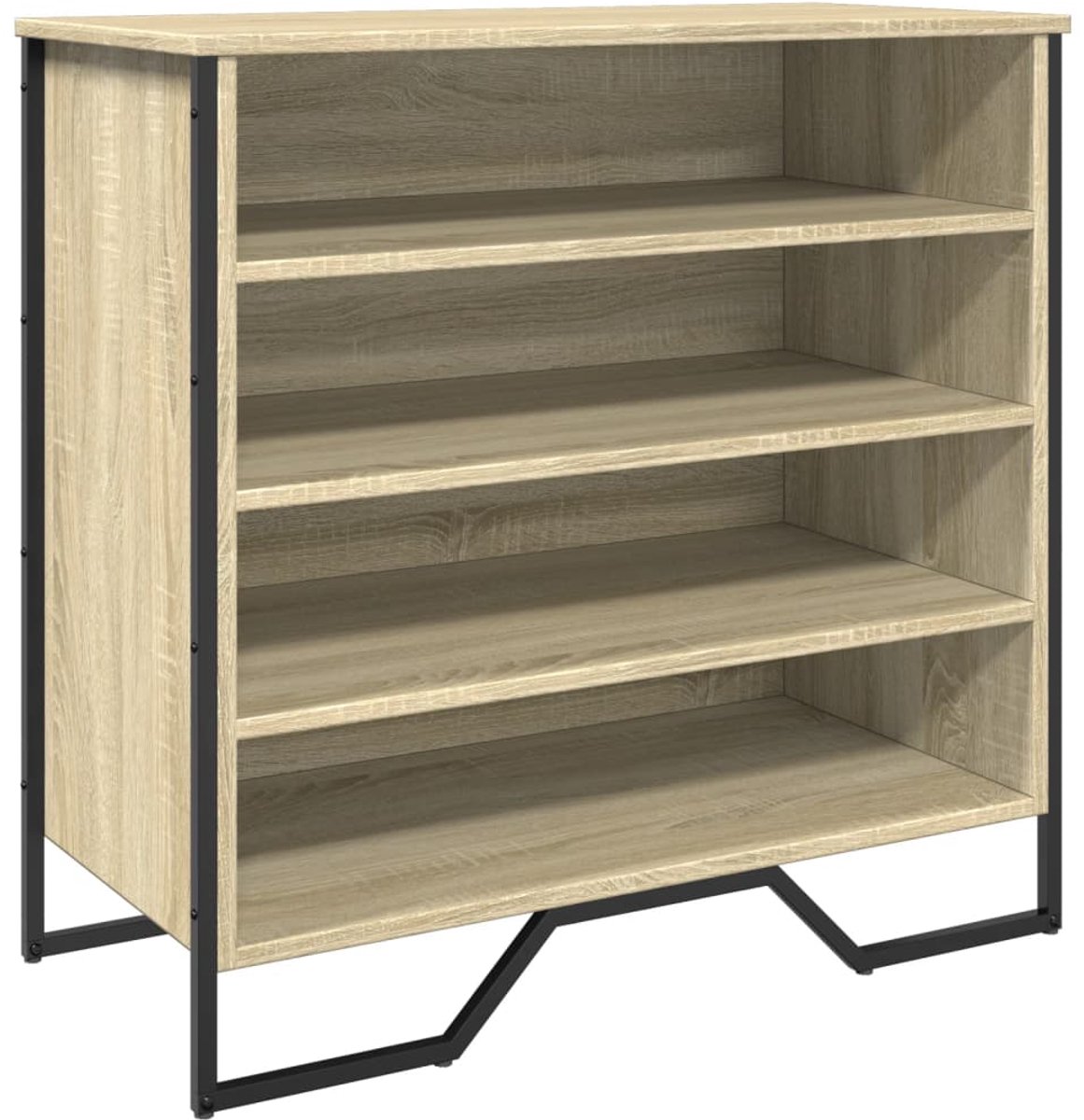 vidaXL - Schoenenkast - 80x38x78 - cm - bewerkt - hout - sonoma - eikenkleurig (8721102812187)