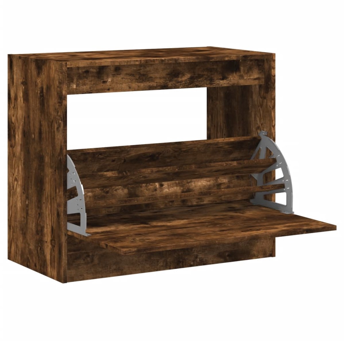 vidaXL - Schoenenkast - 80x42x69 - cm - bewerkt - hout - gerookt - eikenkleurig (8721012382411)