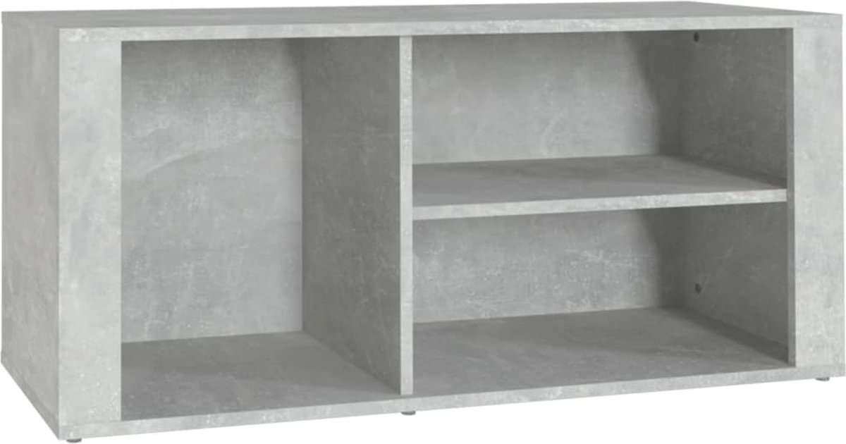 vidaXL Schoenenkast - Betongrijs - 100x35x45 cm Schoenenkast - Schoenuitleg - Bergruimte - Entree Meubilair - Houten Schoenenkast (8135001809412)