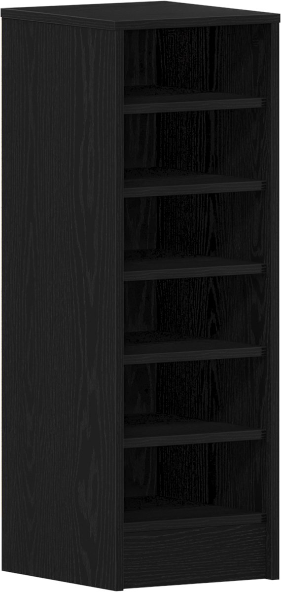 vidaXL - Schoenenkast - Zwart - Eiken - 31,5x35x90 - cm - Gelaagd - Hout (8721158770875)