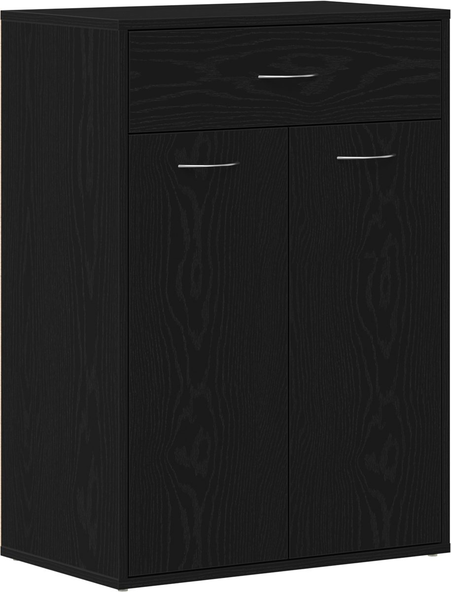 vidaXL - Schoenenkast - Zwart - Eikenhout - 60x35x84 - cm - Gelaagd - Hout (8721158768681)