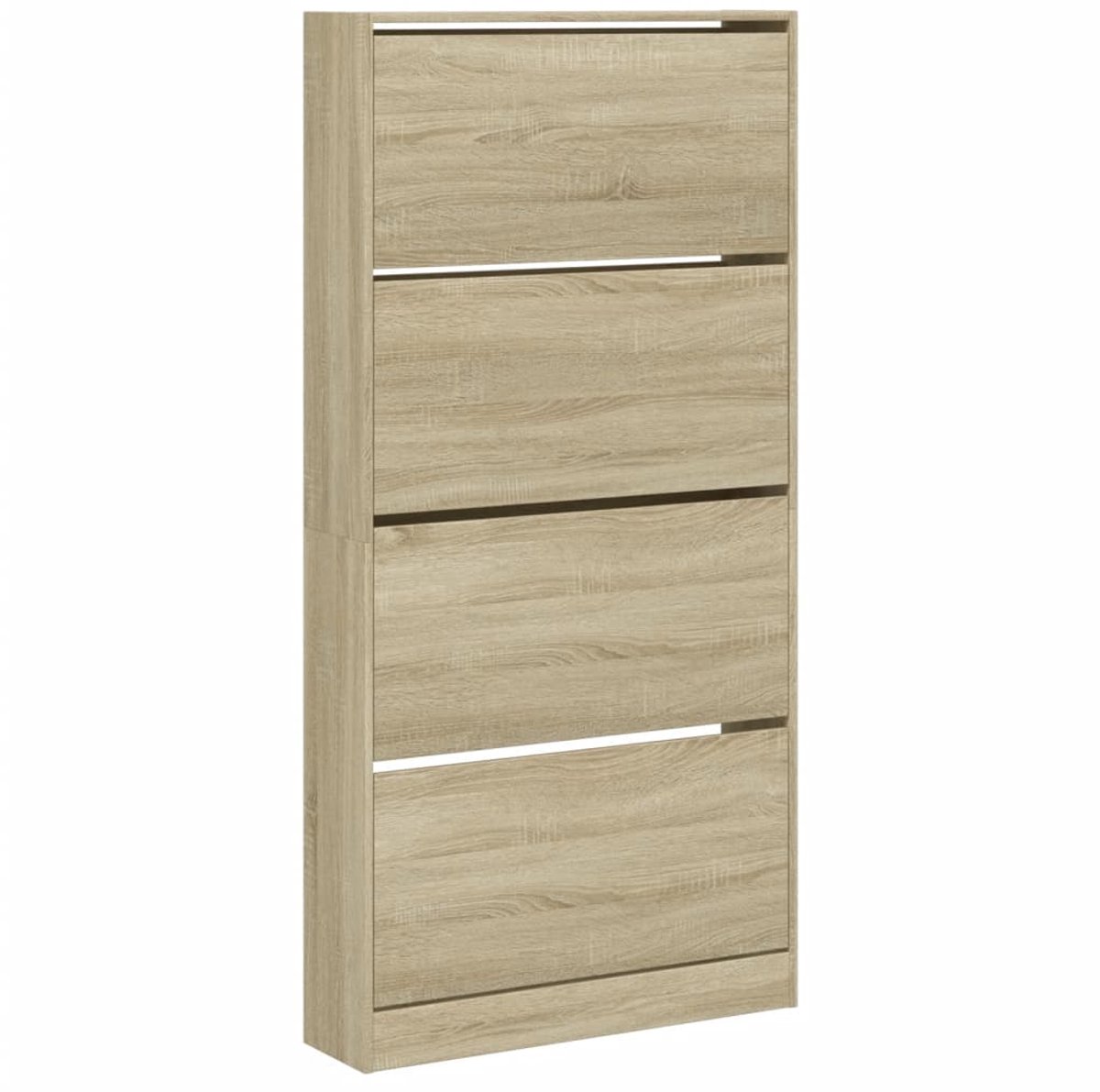 vidaXL - Schoenenkast - met - 4 - klaplades - 80x21x163,5 - cm - sonoma - eikenkleurig (8721012385603)