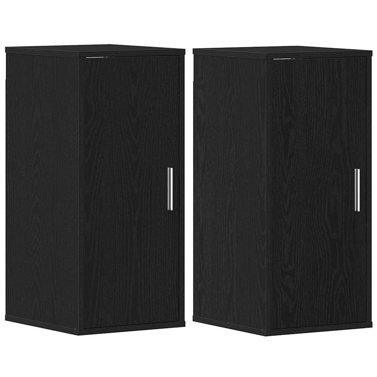 vidaXL - Schoenenkasten - 32x35x70 - cm - spaanplaat - 2 - st - zwart - eikenkleurig (8721158724823)