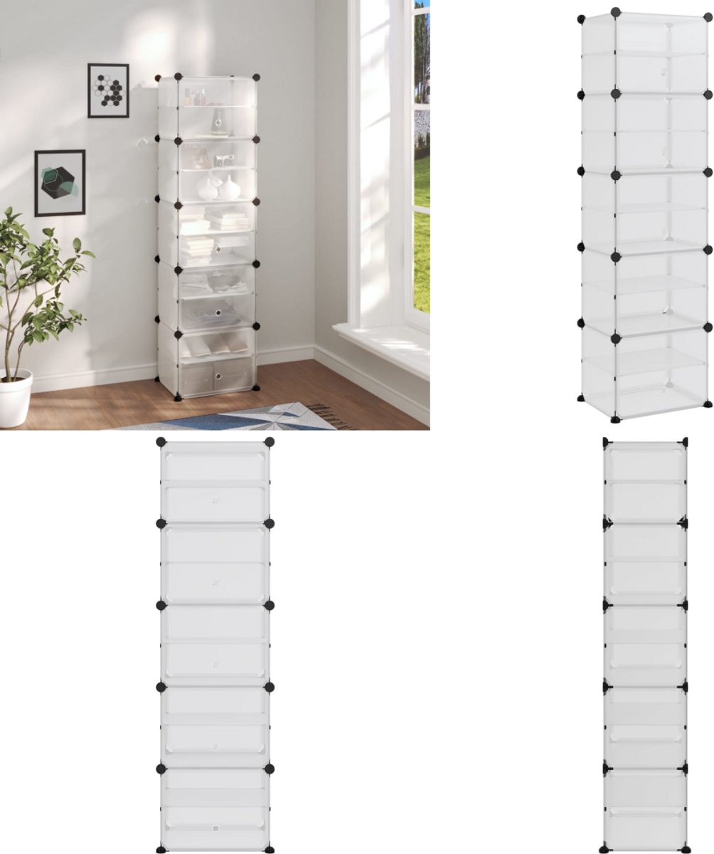 vidaXL Schoenenrek 44x31,5x153,5 cm polypropeen transparant - Schoenenrek - Schoenenrekken - Opbergrek Voor Schoenen - Schoenenstellage (8222034688678)