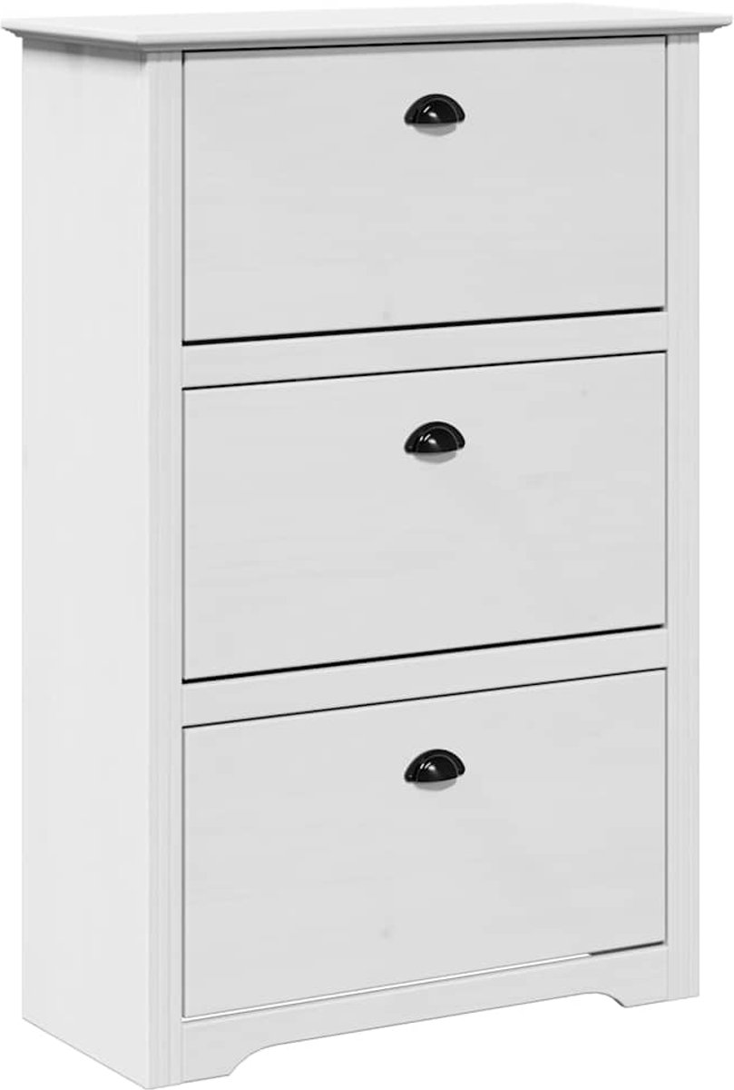 vidaXL - Schoenenrek - BODO - 80x35x118 - cm - wit (8721158392879)