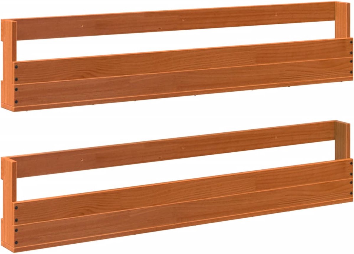vidaXL - Schoenenrekken - 2 - st - 110x8,5x23,5 - cm - massief - grenenhout - wasbruin (8721012315471)
