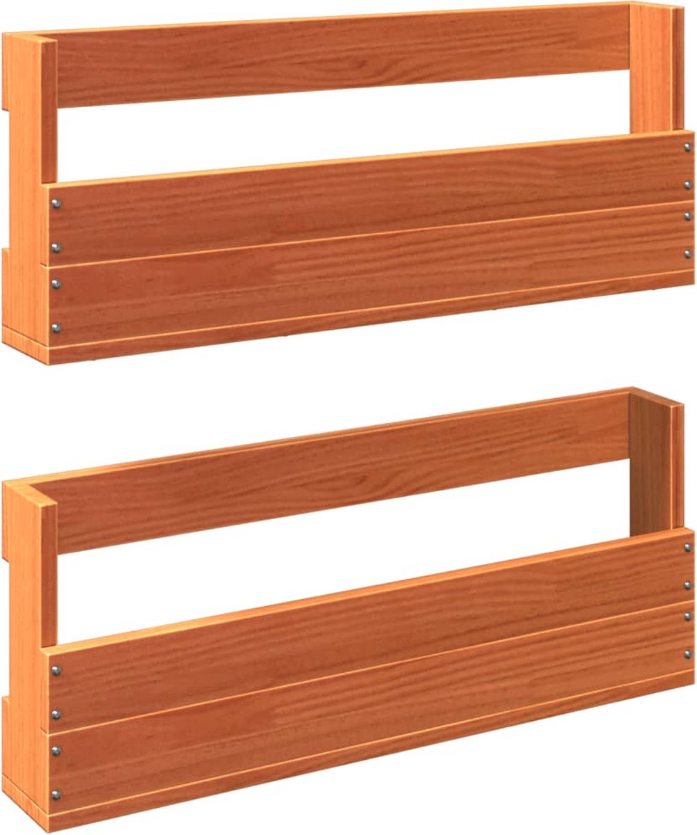 vidaXL - Schoenenrekken - 2 - st - 59x8,5x23,5 - cm - massief - grenenhout - wasbruin (8721012315464)