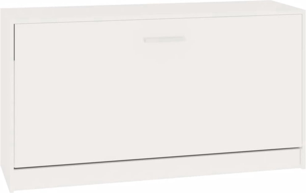 vidaXL Schoenuitlegers - Schoenenbank - Schoenenrek 80x24x45 cm bewerkt hout hoogglans wit - Houten Bank - Wit Meubilair - Bergruimte (8721032293438)