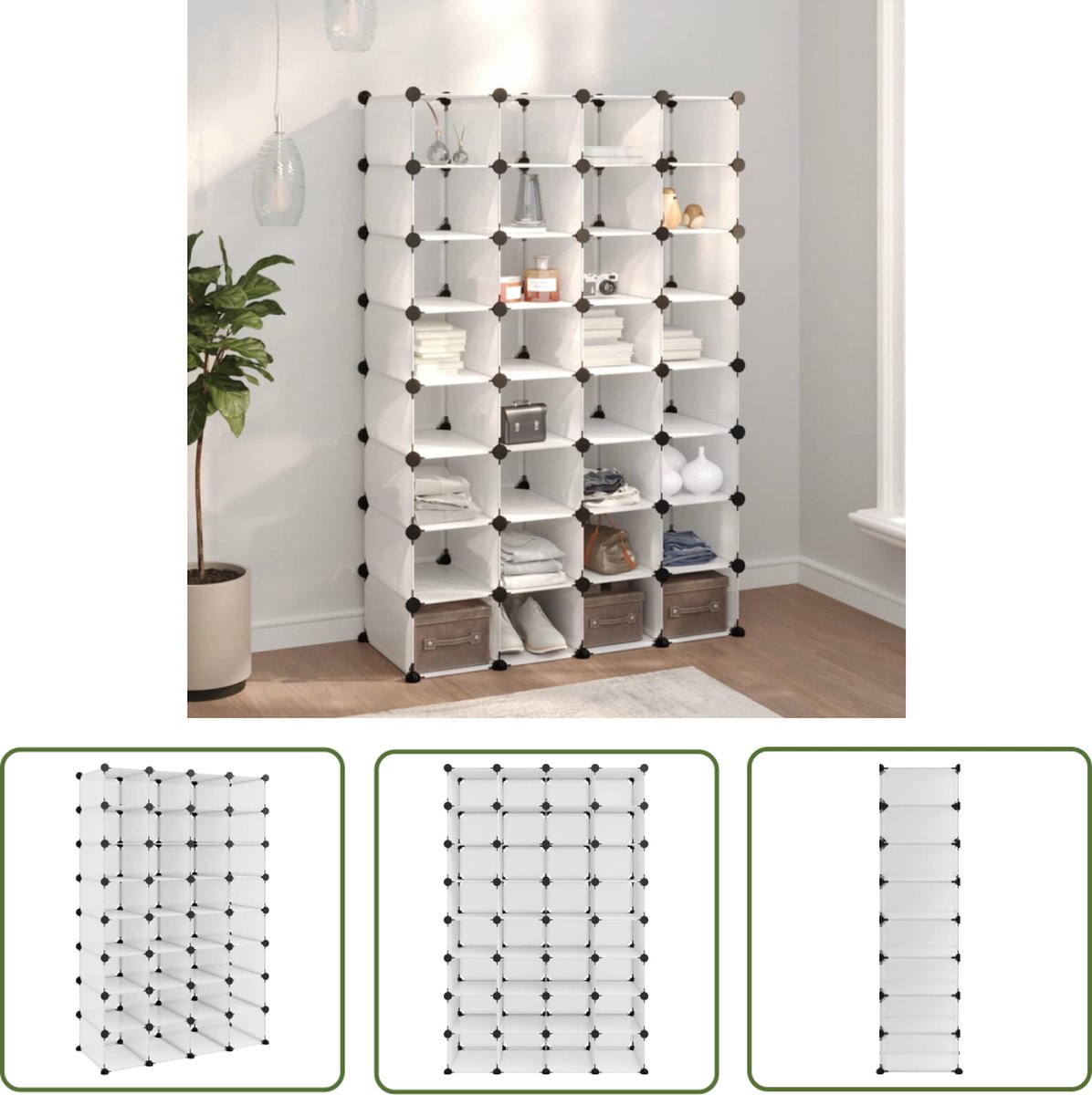 vidaXL Transparens Schoenendoos - Schoenenrek - Schoenenrek 93x36,5x140 cm polypropeen transparant - Opberg Oplossing - Schoenen Organizer - Transparante Kast (8721031227076)