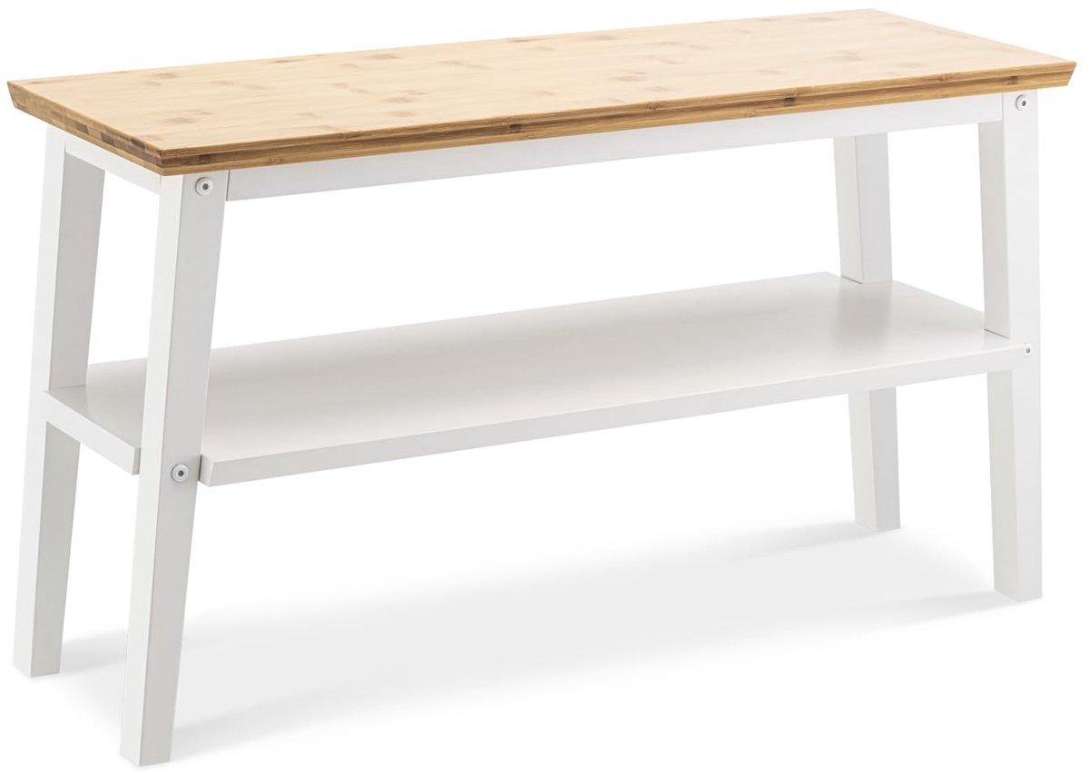 Bamboe schoenenrek - Modern design - Multifunctioneel - 1 stuk - Wit (9505798358490)