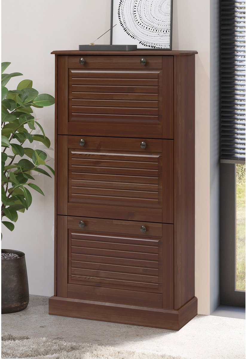 Mille|Schoenenkist met 3 klepdeuren in dennenbruin (5711950569527)