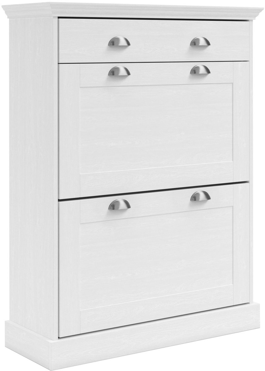 Motala|Schoenenopberger met 2 klepdeuren en 1 lade in dennenwit (5711950566854)