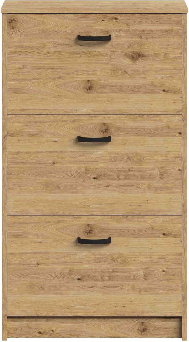 Schoenenkast Delphine Artisan Eiken - Breedte 58.5 cm - Hoogte 104.5 cm - Diepte 17 cm - N - Met openslaande deuren (6152838911950)