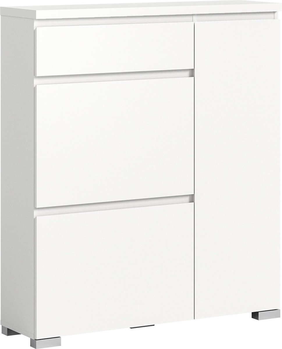 Schoenenkast - Houtmateriaal - Wit - Systematische schoenenopslag - Ca. 95x109x27 cm - Duurzame FSC-gecertificeerde productie (6097654979947)