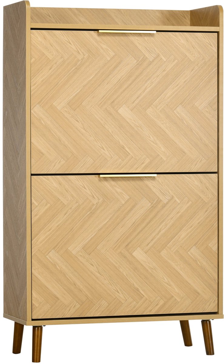 Schoenenkast - Schoenenrek - Schoenenopberger - Schoenmeubel - Schoenenkastje - Vintage Design - Compact 70x30x120 cm - Houtvezelplaat & MDF (8721391095995)