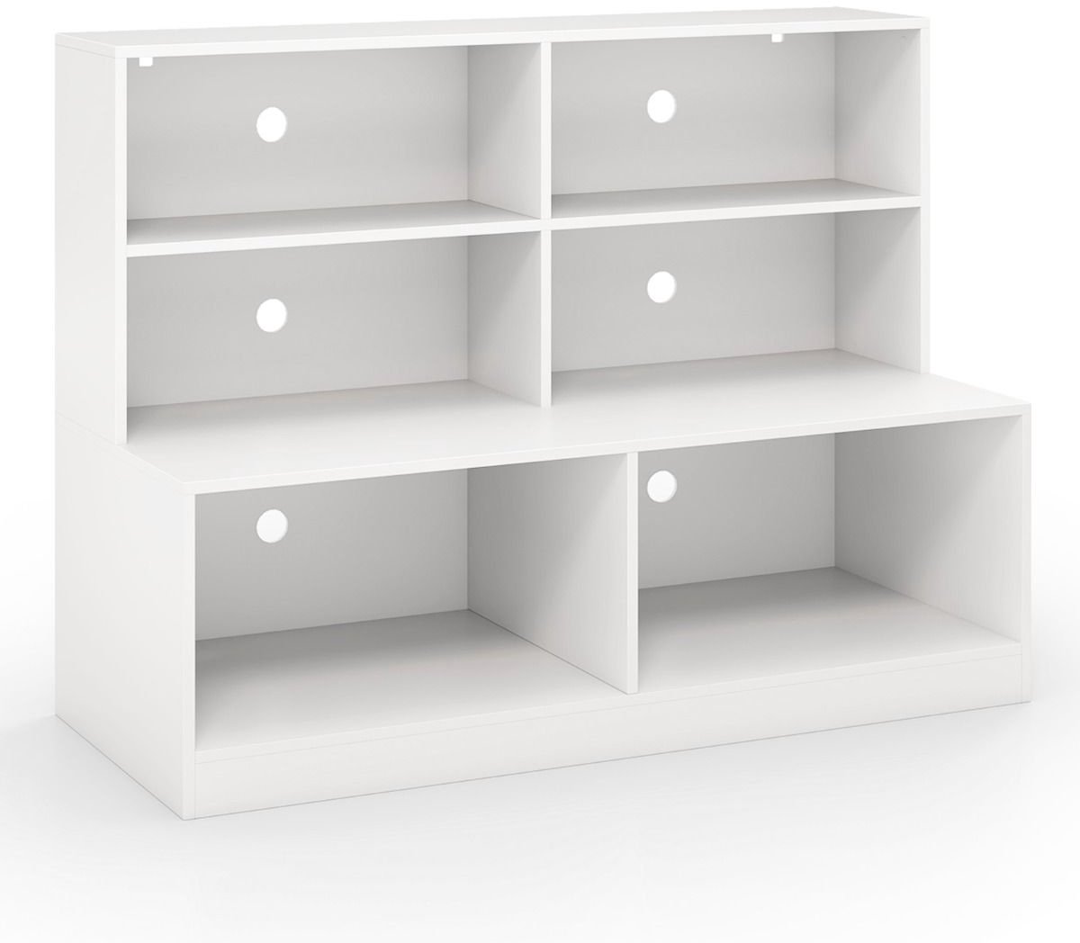 Schoenenkast met Zitbank - 2-in-1 Schoenenmeubel - 6 Compartimenten - Inclusief 2 Anti-kantelsets - Wit (5487571408902)