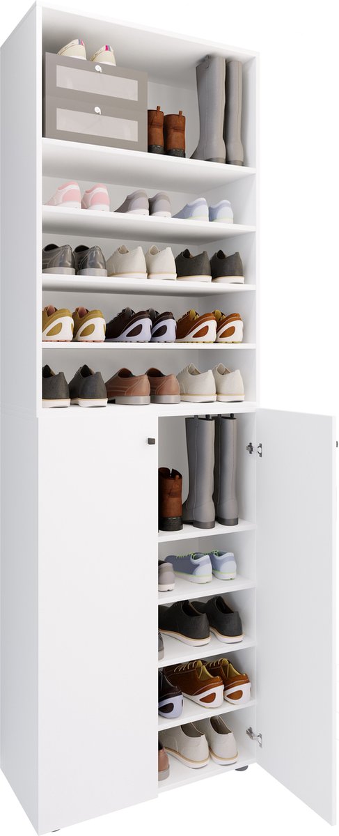 VCM XL houten grote schoenenkast schoenenrek grote laarzen halmeubel Lona 10 vakken XL houten grote schoenenkast schoenenrek grote laarzen halmeubel Lona 10 vakken (4051814428722)