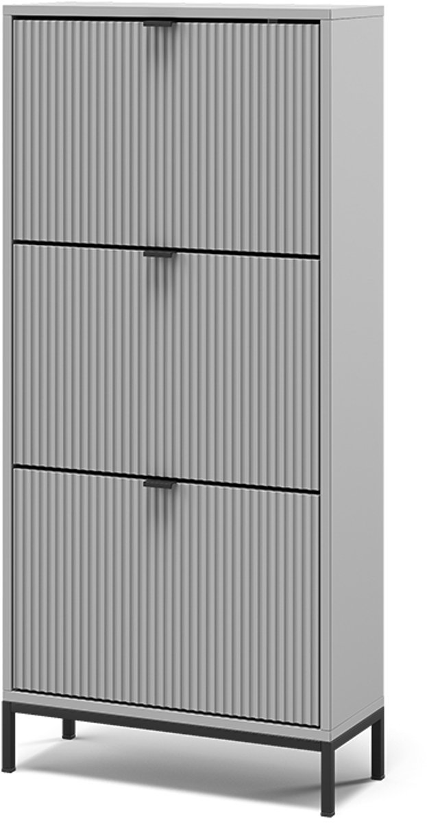 Vicco Eliza Schoenklaprek - 60 x 130 cm met 3 uitklapbare lades Grijs (4066731512362)