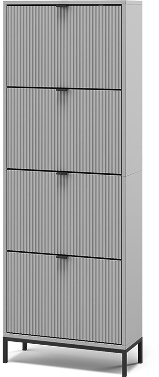 Vicco Eliza Schoenklaprek - 60 x 168 cm met 4 uitklapbare lades Grijs (4066731512430)