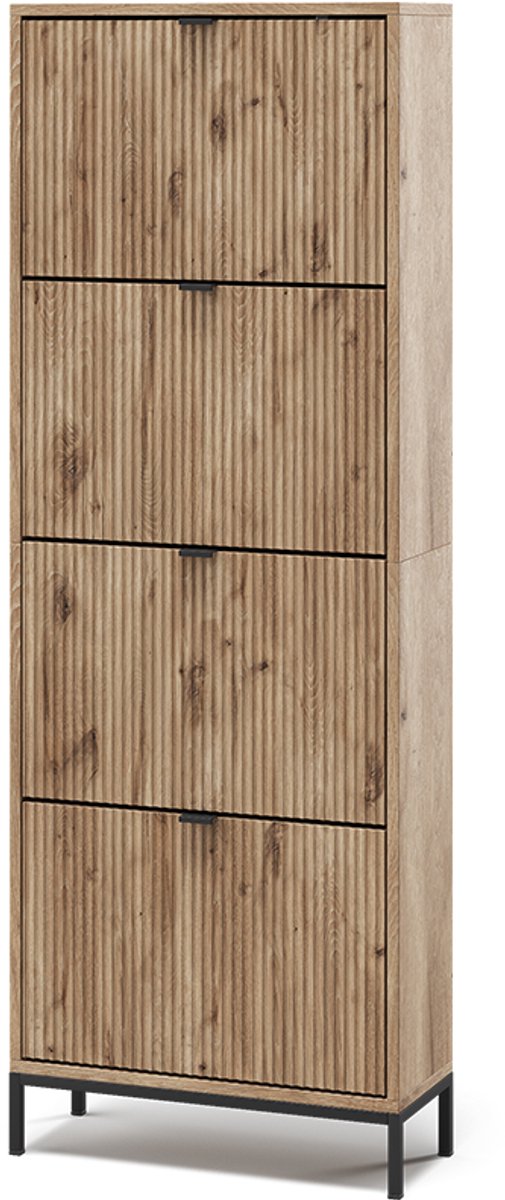 Vicco Eliza Schoenklaprek - 60 x 168 cm met 4 uitklapbare lades Viking Eik (4066731512447)