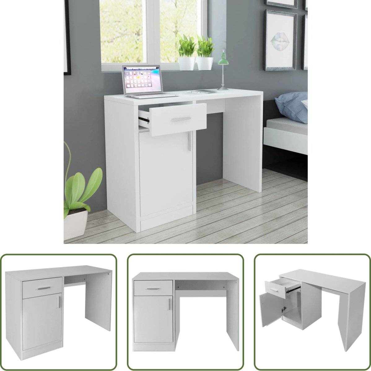 vidaXL Bankje - Schoenenkast - Schoenen opbergkast 80x24x45 cm wit - Schoenuitleg - Entreehal - Meubilair (8721032187119)