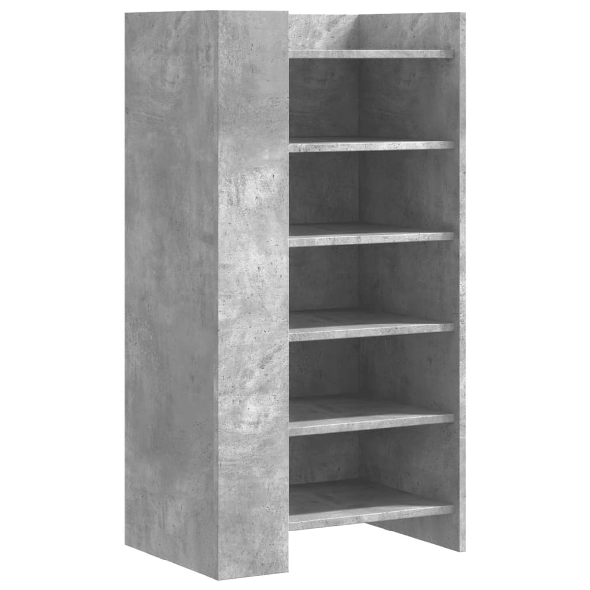 vidaXL - Schoenenkast - 52x37,5x100 - cm - bewerkt - hout - betongrijs (8721102806261)