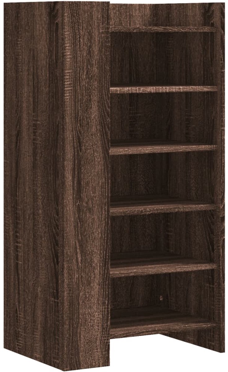 vidaXL - Schoenenkast - 52x37,5x100 - cm - bewerkt - hout - bruin - eikenkleurig (8721102806292)
