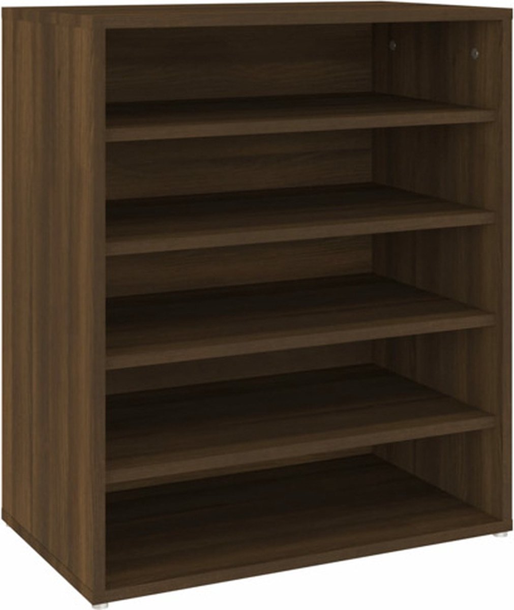 vidaXL - Schoenenkast - 60x35x70 - cm - bewerkt - hout - bruin - eikenkleur (8720286956816)