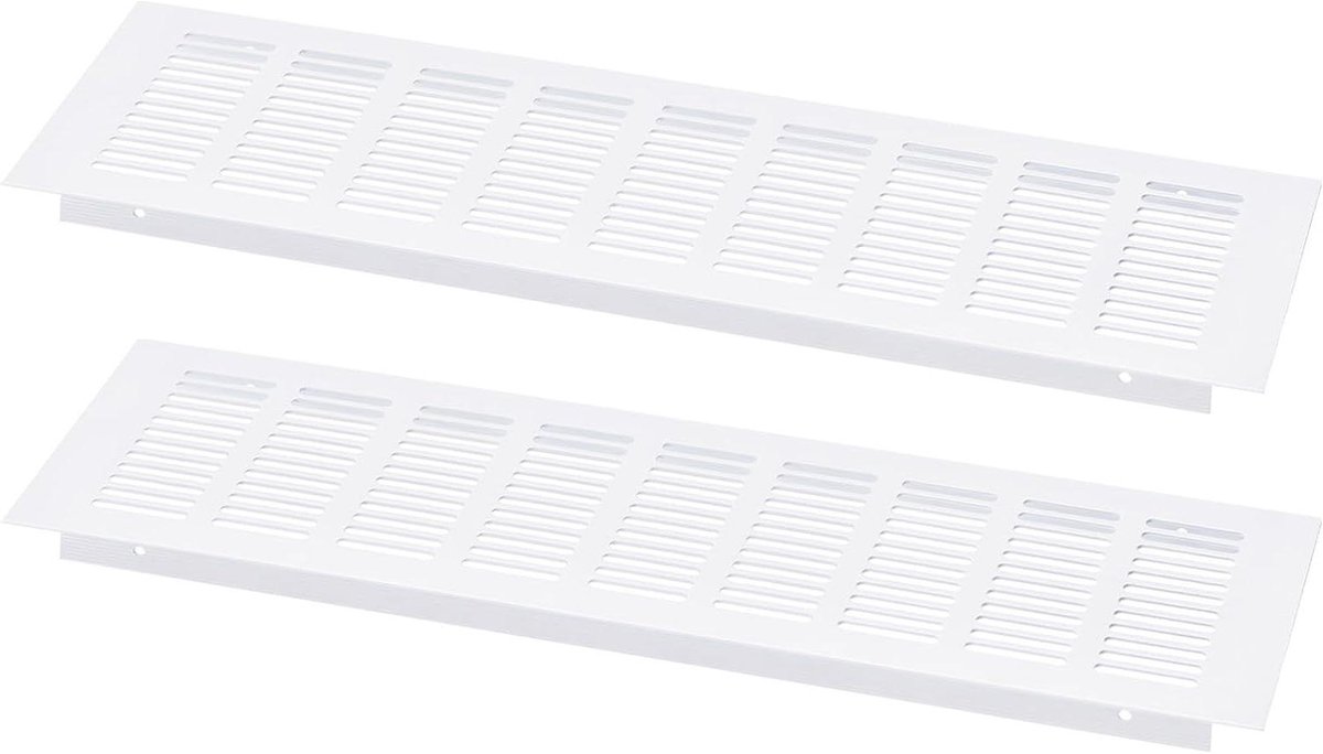 Allecto plus - Luchtroosterafdekking voor schoenenkast en kledingkast - Wit - Rooster 400 x 80 mm (8785346118481)