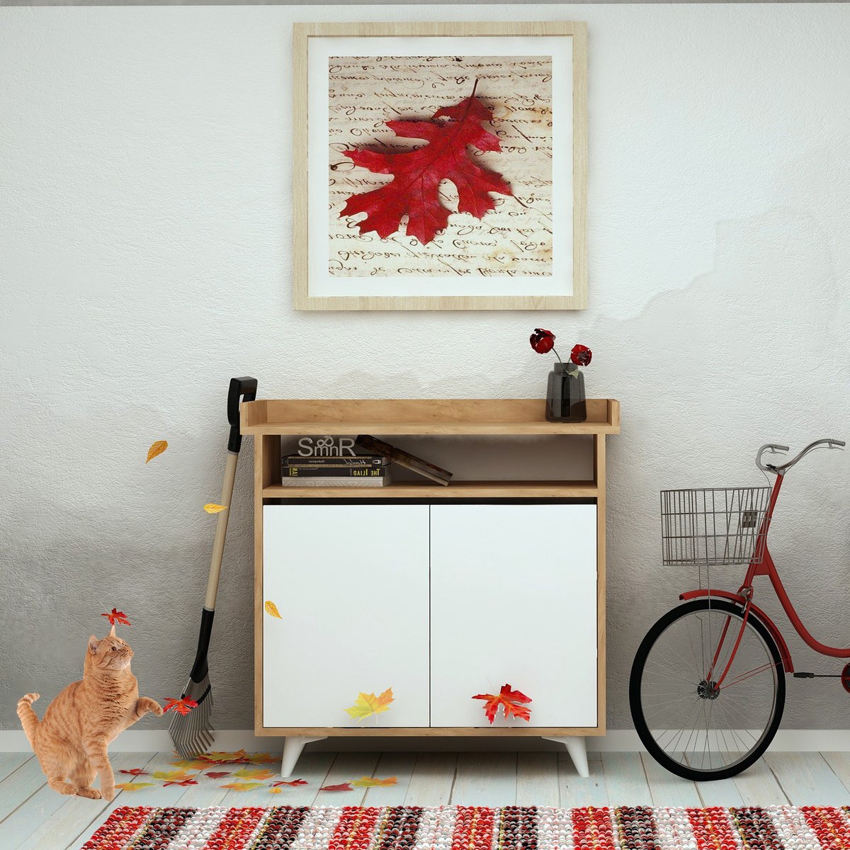 Asir Schoenenkast - Eiken Wit - 100 x 102 x 35 cm (8681875126785)