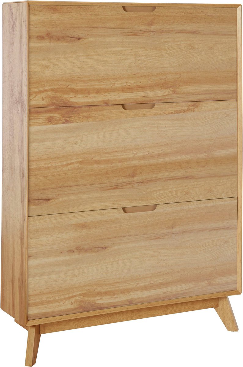 Ezra|Schoenenkast met 3 kleppen in eiken look bruin (5711950524205)