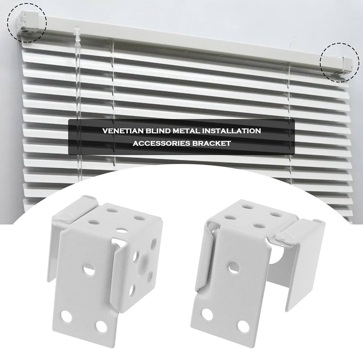 Jaloezieën Beugels - Wit - Set van 2 - Metalen Bovenrail (9503142541871)