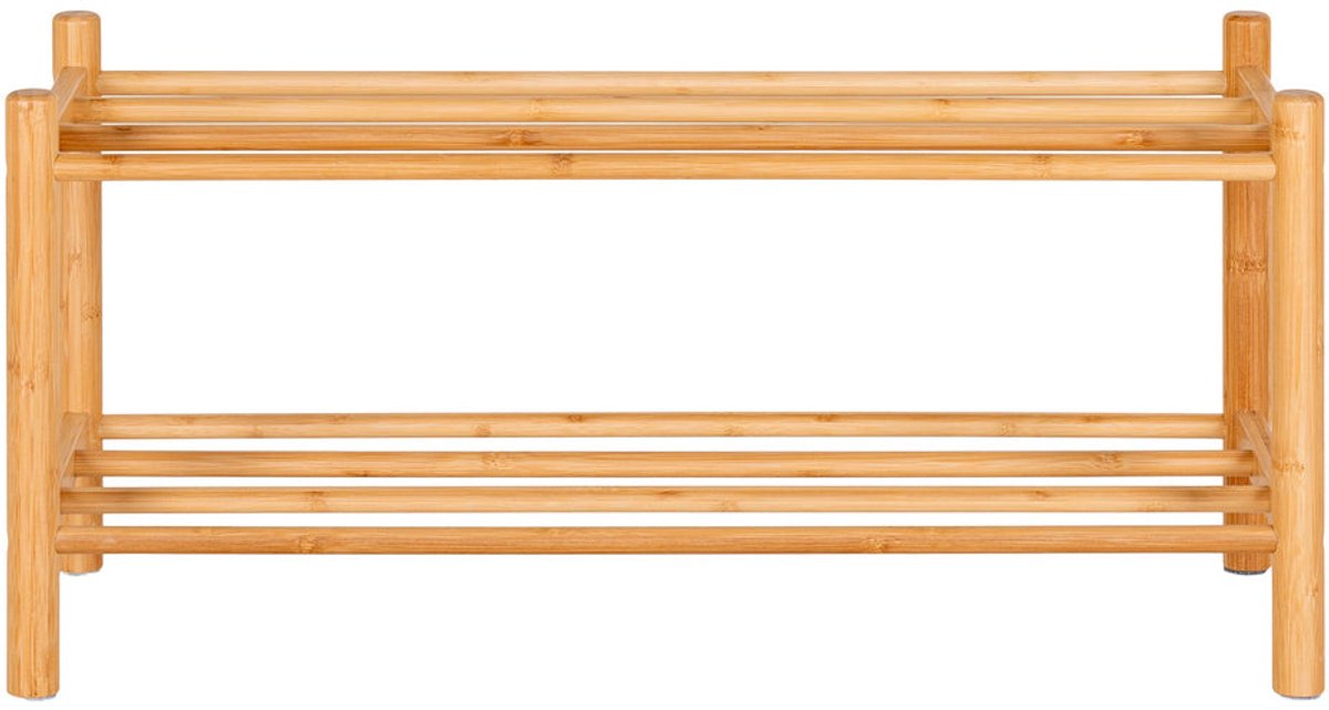 Jansen | schoenenrek | natuurlijk | bamboe | 80x30x90 cm | schoenenrek | opbergrek | schoenenbank | opbergkastje | Wood Selections (9504746352191)
