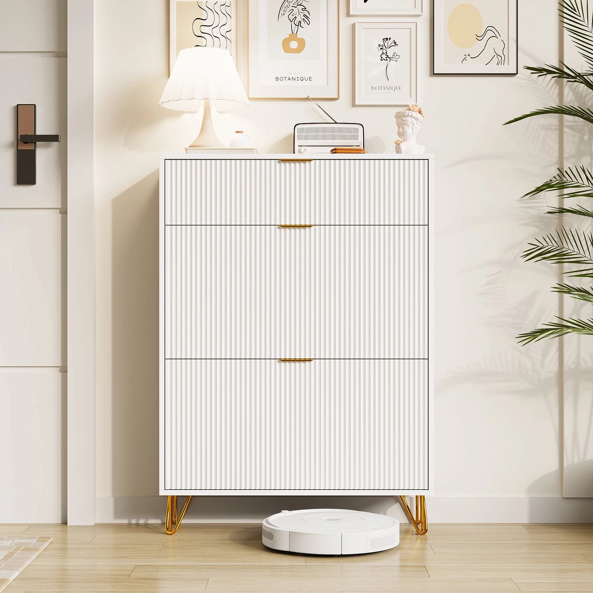 Lazyspace Folded - Schoenenkast - Gouden Handvatten - V-vormige Poten - Stijlvol & Praktisch (8721378400422)