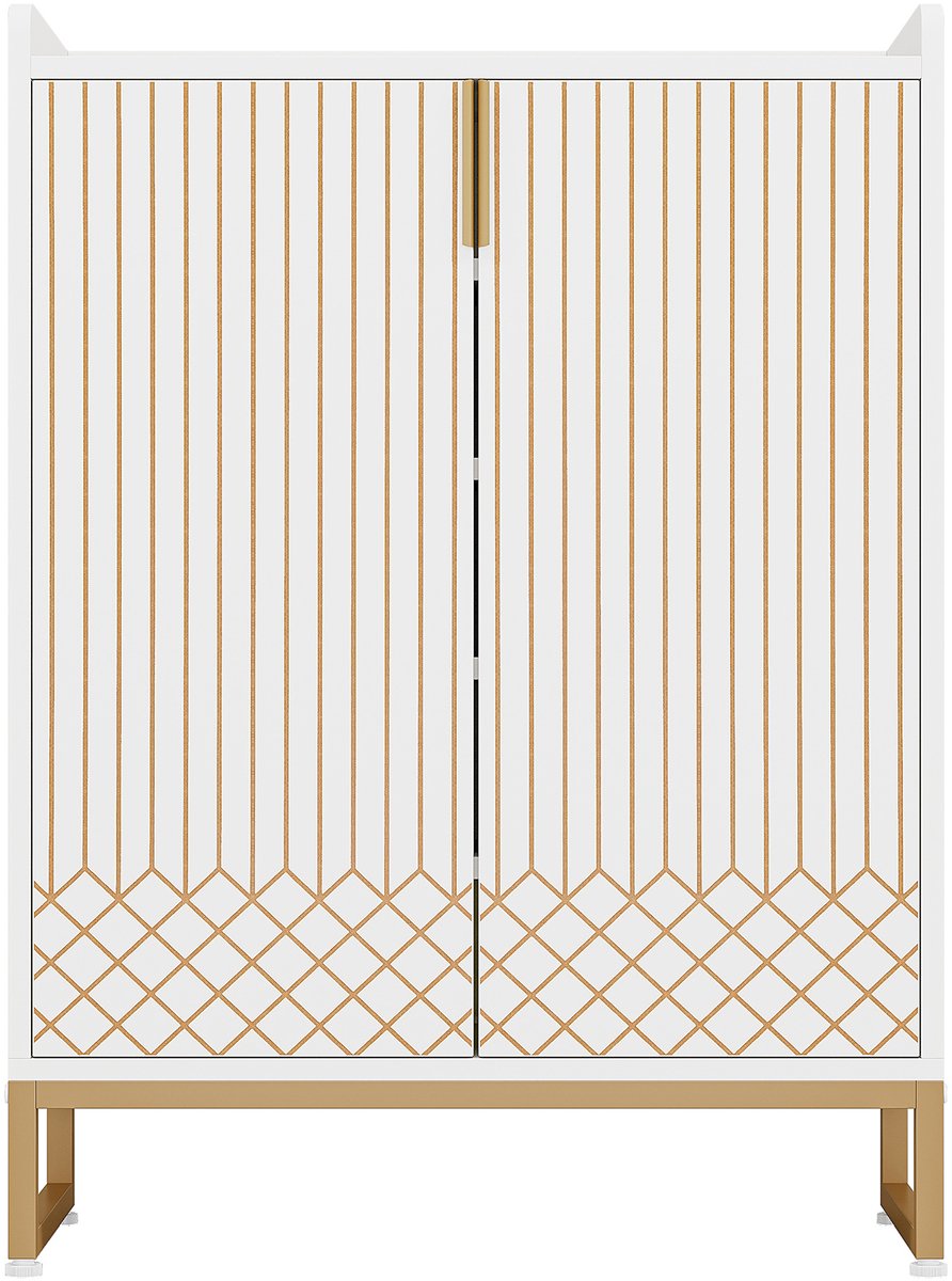 Moderne schoenenkast - 5-laags schoenenrek organizer met deuren - wit - 75 × 35 × 105 cm (8721398661131)