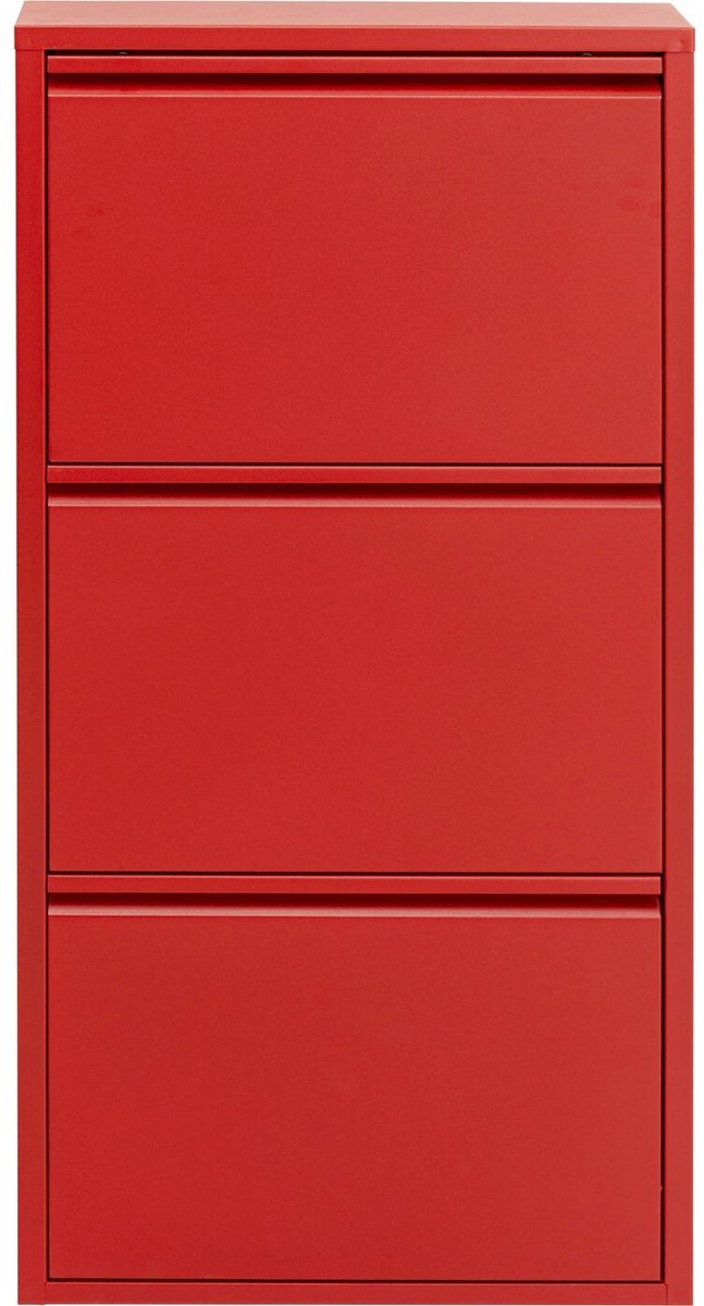Schoenenkast Caruso rood 3 laden Kare Design (4025621710806)