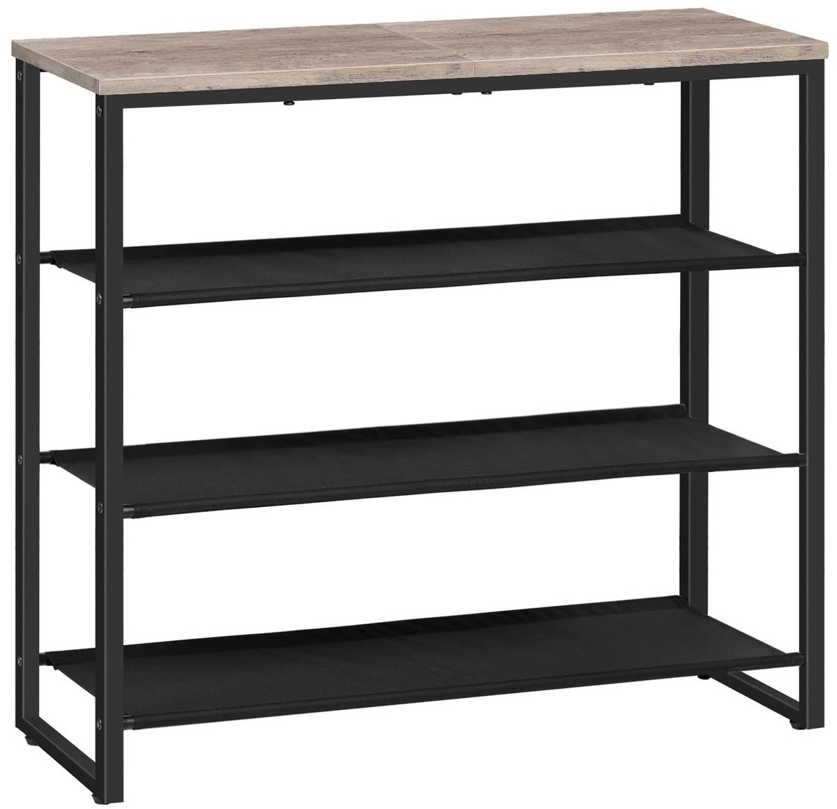 TRANKIELO® - 4-laags schoenenrek met Oxford stoffen en paneel - voor 12-16 paar - verweerd grijs (8721368234129)