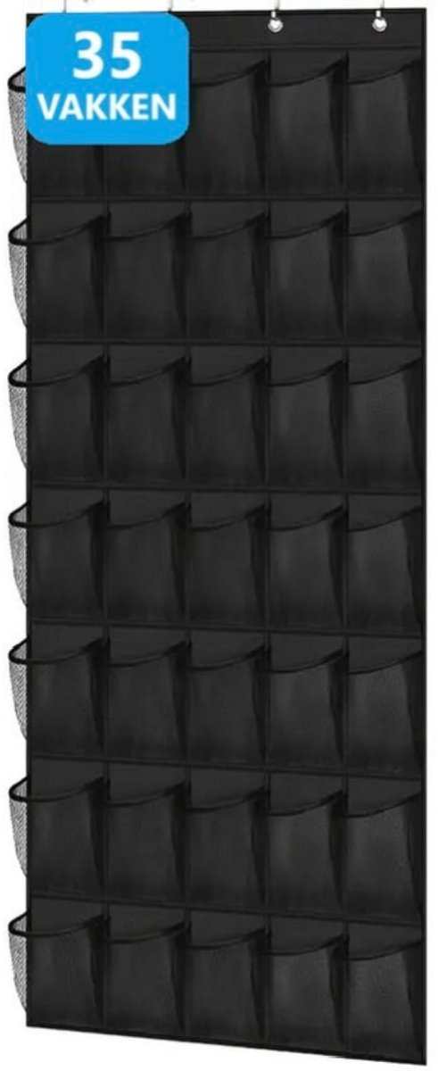 Ultiluxe® XXL Schoenenkast hangend - 172 x 67 cm - Zwart - 35 vakken - Schoenen opberger voor aan de deur - Opbergsysteem - Hangsysteem voor schoenen - Kledingkast organizer - Hangende opberger - Schoenenzak - Schoenenhouder (4805388385680)