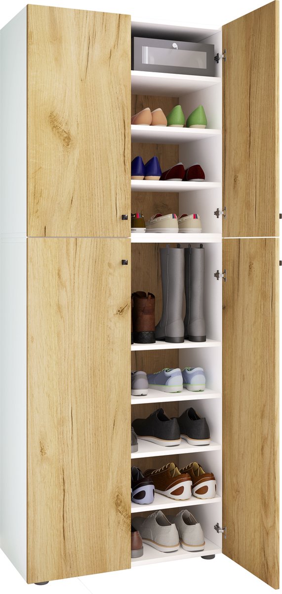 VCM XXL houten grote schoenenkast schoenenkast schoenenrek laarzen groot Lona 9 vakken XXL houten grote schoenenkast schoenenkast schoenenrek laarzen groot Lona 9 vakken (4051814432491)